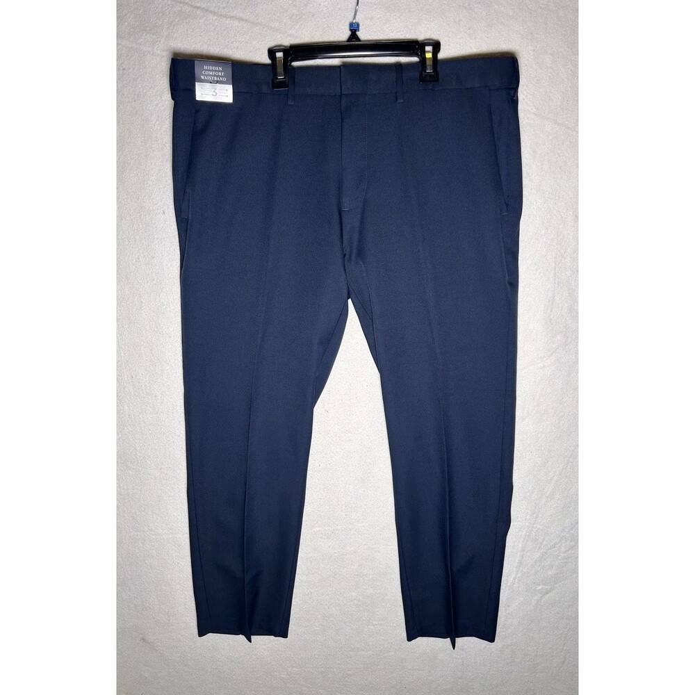 Haggar Comfort Men’s Straight Fit Flat Front Stretch Dress Pants Blue 38W NWT